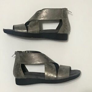 PIERRE DUMAS KORI PEWTER SANDALS